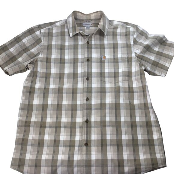 Carhartt Relaxed Fit Lot of 2 Plaid Short Sleeve Shirt Sz L Button Front Pocket - Picture 11 of 15